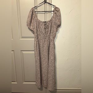 Who What Wear | Light Pink with Black Pattern | Long Dress | Size XL | Stretchy